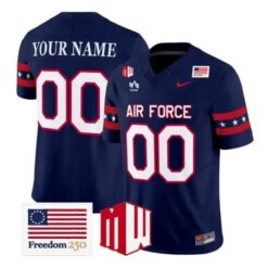 Custom Air Force Falcons Jersey 2026 Freedom 250 Limited All Stitched by My Store NCAA Football Jerseys