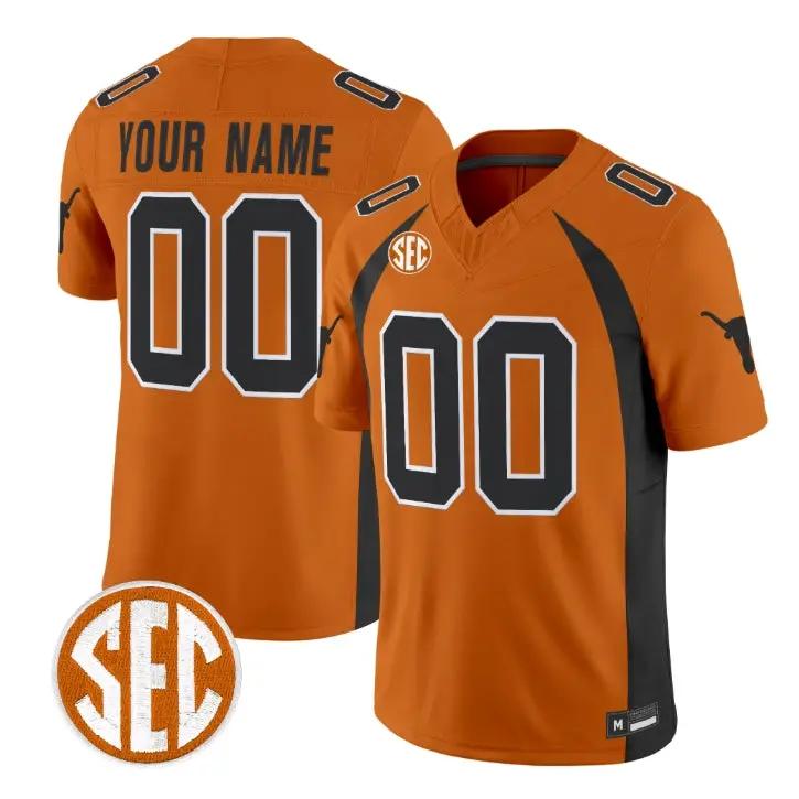 Custom Texas Longhorns Jersey 1990 Throwback Name, Number 2026 Limited Stitched by My Store NCAA Football Jerseys