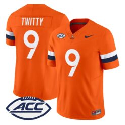 Dakota Twitty Jersey #9 Virginia Cavaliers 2026 Vapor Limited Stitched by My Store NCAA Football Jerseys