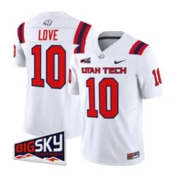Daylen Love Jersey #10 Utah Tech Trailblazers 2026 All Stitched by My Store NCAA Football Jerseys