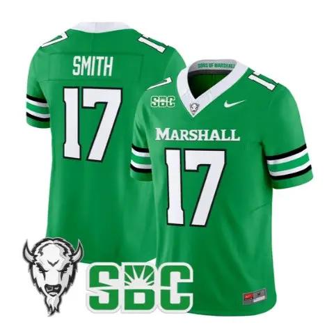 Daytione Smith Jersey #17 Marshall Thundering Herd Stitched by My Store NCAA Football Jerseys
