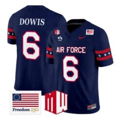 Dee Dowis Jersey #6 Air Force Falcons 2026 Freedom 250 Vapor Stitched by My Store NCAA Football Jerseys