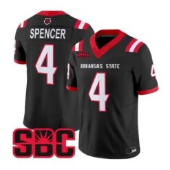 Devin Spencer Jersey #4 Arkansas State Red Wolves 2026 Stitched by My Store NCAA Football Jerseys