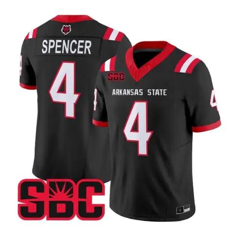 Devin Spencer Jersey #4 Arkansas State Red Wolves 2026 Stitched by My Store NCAA Football Jerseys