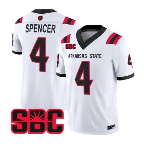 Devin Spencer Jersey #4 Arkansas State Red Wolves 2026 Stitched by My Store NCAA Football Jerseys