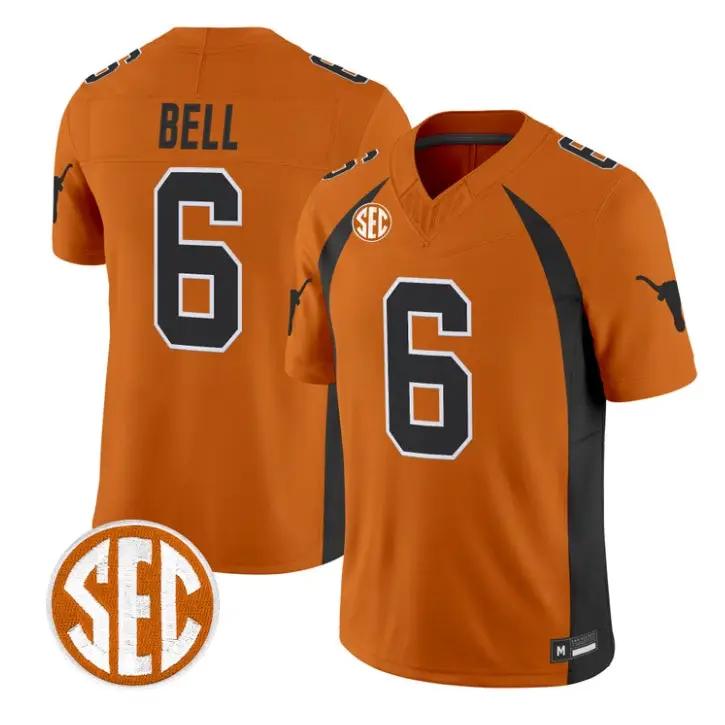 Dia Bell Jersey #6 Texas Longhorns 1990 Throwback 2026 Vapor Limited Stitched by My Store NCAA Football Jerseys