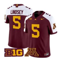 Drake Lindsey Jersey #5 Minnesota Golden Gophers 2026 Stitched by My Store NCAA Football Jerseys