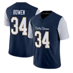 Drayk Bowen Jersey #34 Notre Dame Fighting Irish 2018 Shamrock Series Stitched by My Store NCAA Football Jerseys