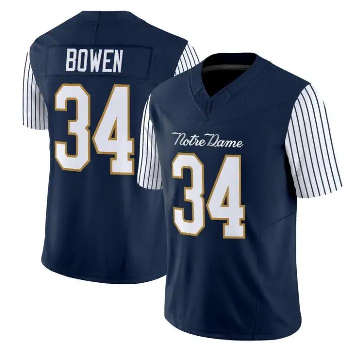 Drayk Bowen Jersey #34 Notre Dame Fighting Irish 2018 Shamrock Series Stitched by My Store NCAA Football Jerseys