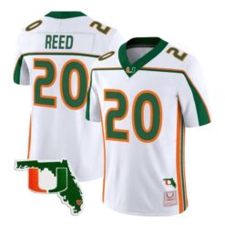 Ed Reed Jersey #20 Miami Hurricanes Throwback 2026 Florida Patch Stitched by My Store NCAA Football Jerseys