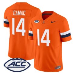 Fisher Camac Jersey #14 Virginia Cavaliers 2026 Vapor Limited Stitched by My Store NCAA Football Jerseys