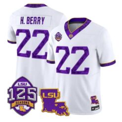 Harlem Berry Jersey #22 LSU Tigers Silent Season of 1918 Louisiana Patch Stitched by My Store NCAA Football Jerseys
