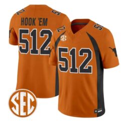 Hook 'Em Jersey #512 Texas Longhorns 1990 Throwback 2026 Vapor Limited Stitched by My Store NCAA Football Jerseys