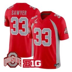 Jack Sawyer Jersey #33 Ohio State Buckeyes 1990 Throwback 2026 Stitched by My Store NCAA Football Jerseys