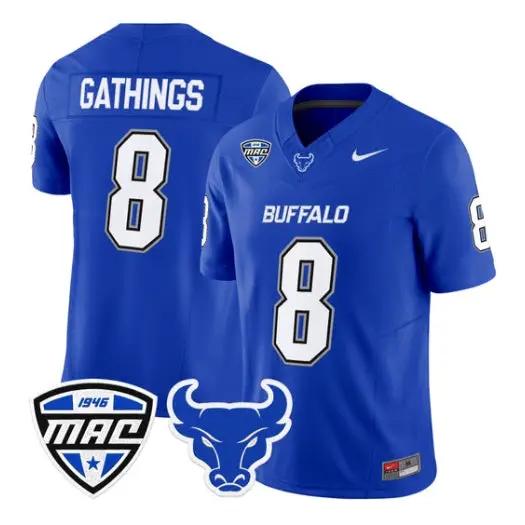 Jasaiah Gathings Jersey #8 Buffalo Bulls 2026 All Stitched by My Store NCAA Football Jerseys