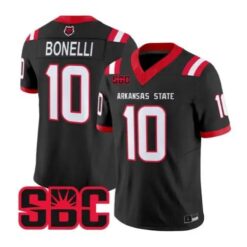 Jaylen Bonelli Jersey #10 Arkansas State Red Wolves 2026 Stitched by My Store NCAA Football Jerseys