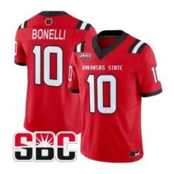 Jaylen Bonelli Jersey #10 Arkansas State Red Wolves 2026 Stitched by My Store NCAA Football Jerseys
