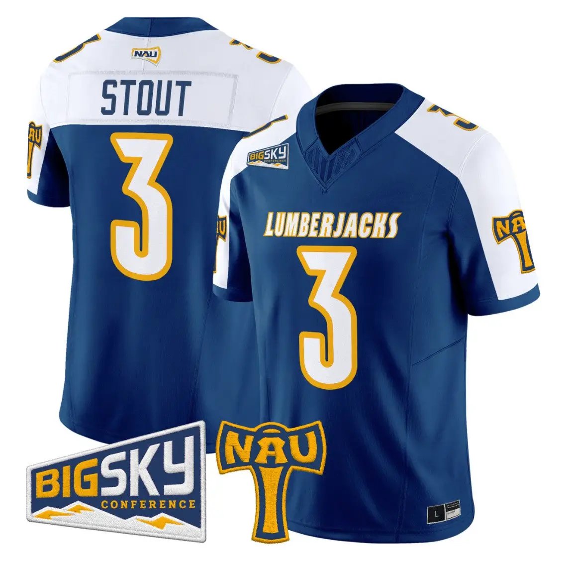 Joey Stout Jersey #3 Northern Arizona Lumberjacks 2026 Vapor Stitched by My Store NCAA Football Jerseys
