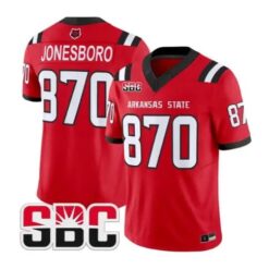 Jonesboro Jersey #870 Arkansas State Red Wolves 2026 All Stitched by My Store NCAA Football Jerseys