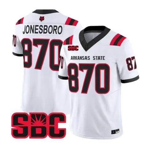 Jonesboro Jersey #870 Arkansas State Red Wolves 2026 All Stitched by My Store NCAA Football Jerseys