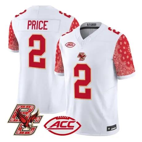KP Price Jersey #2 Boston College Eagles Red Bandanna 2026 All Stitched by My Store NCAA Football Jerseys