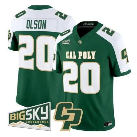 Kenny Olson Jersey #20 Cal Poly Mustangs 2026 All Stitched by My Store NCAA Football Jerseys