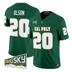 Kenny Olson Jersey #20 Cal Poly Mustangs 2026 All Stitched by My Store NCAA Football Jerseys