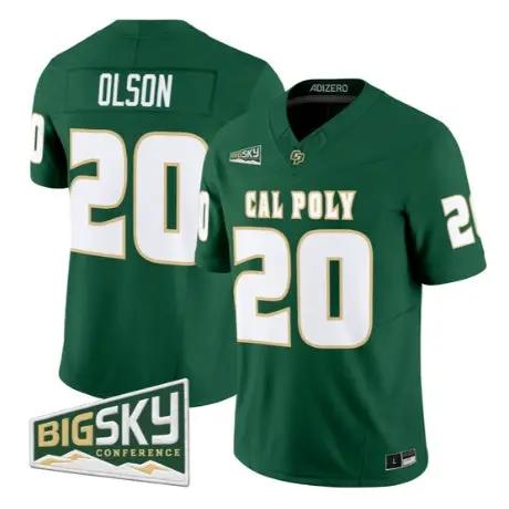 Kenny Olson Jersey #20 Cal Poly Mustangs 2026 All Stitched by My Store NCAA Football Jerseys
