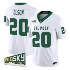 Kenny Olson Jersey #20 Cal Poly Mustangs 2026 All Stitched by My Store NCAA Football Jerseys