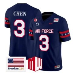 Kyle Chen Jersey #3 Air Force Falcons 2026 Freedom 250 Vapor Stitched by My Store NCAA Football Jerseys
