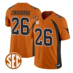 Longhorns Jersey #26 Texas Longhorns 1990 Throwback 2026 Vapor Limited Stitched by My Store NCAA Football Jerseys