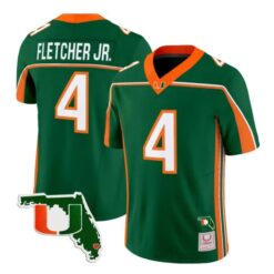 Mark Fletcher Jr Jersey #4 Miami Hurricanes 2026 Florida Patch Stitched by My Store NCAA Football Jerseys
