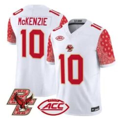 Mason McKenzie Jersey #10 Boston College Eagles Red Bandanna Stitched by My Store NCAA Football Jerseys