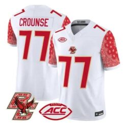 Michael Crounse Jersey #77 Boston College Eagles Red Bandanna Stitched by My Store NCAA Football Jerseys