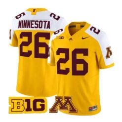 Minnesota Jersey #26 Minnesota Golden Gophers 2026 Stitched by My Store NCAA Football Jerseys