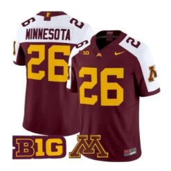 Minnesota Jersey #26 Minnesota Golden Gophers 2026 Stitched by My Store NCAA Football Jerseys