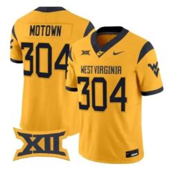 Motown Jersey #304 West Virginia Mountaineers 2026 Vapor Stitched Gold by My Store NCAA Football Jerseys
