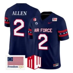 Owen Allen Jersey #2 Air Force Falcons 2026 Freedom 250 Vapor Stitched by My Store NCAA Football Jerseys