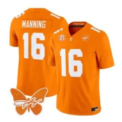Peyton Manning Jersey #16 Tennessee Volunteers 2026 Stitched by My Store NCAA Football Jerseys