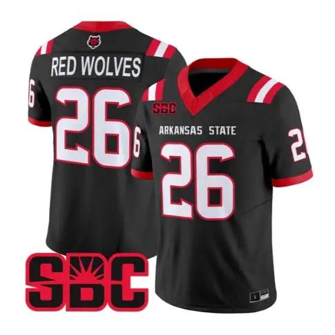 Red Wolves Jersey #26 Arkansas State Red Wolves 2026 Stitched by My Store NCAA Football Jerseys