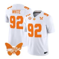Reggie White Jersey #92 Tennessee Volunteers 2026 Stitched by My Store NCAA Football Jerseys