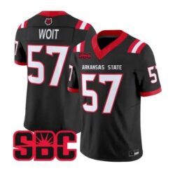 Richie Woit Jersey #57 Arkansas State Red Wolves 2026 Stitched by My Store NCAA Football Jerseys
