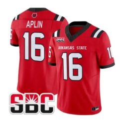 Ryan Aplin Jersey #16 Arkansas State Red Wolves 2026 Stitched by My Store NCAA Football Jerseys