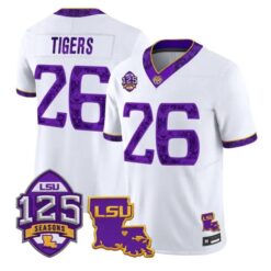 Tigers Jersey #26 LSU Tigers Silent Season of 1918 Louisiana Patch Stitched by My Store NCAA Football Jerseys