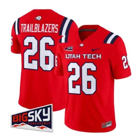 Trailblazers Jersey #26 Utah Tech Trailblazers 2026 All Stitched by My Store NCAA Football Jerseys