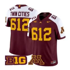 Twin Cities Jersey #612 Minnesota Golden Gophers 2026 Stitched by My Store NCAA Football Jerseys