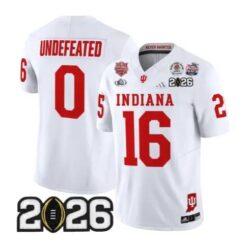 UNDEFEATED Jersey #16 Indiana Hoosiers Vapor Limited All Stitched White by My Store NCAA Football Jerseys