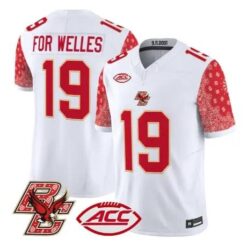 Welles Crowther Jersey #19 Boston College Eagles Red Bandanna Stitched by My Store NCAA Football Jerseys