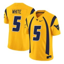 West Virginia Mountaineers Jersey 2026 Throwback Vapor Stitched Gold by My Store NCAA Football Jerseys