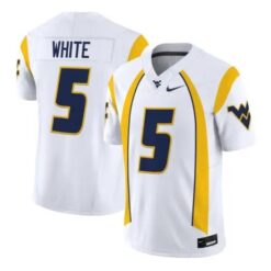 West Virginia Mountaineers Jersey 2026 Throwback Vapor Stitched White by My Store NCAA Football Jerseys